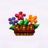 Colorful Gorgeous Flowers Pot Embroidery Design