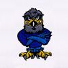 Agitated Blue Gray Eagle Embroidery Design
