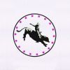 Silhouetted Bull Riding Cowboy Embroidery Design