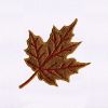 Brown and Red Maple Leaf Embroidery Design