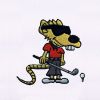 Cool Bucktooth Rat Golfer Embroidery Design