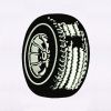 Meticulous Black Rubber Wheel Embroidery Design