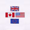 EU, US, UK and Canada Flag Embroidery Design