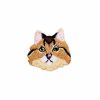 Brown Bobtail Cat Iron on Patch