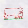 Outline Angus Cattle Embroidery Design | Cow PES Embroidery File | Farm Machine Embroidery File | Animal Embroidery Design