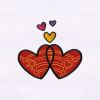 Fanciful Connected Hearts Embroidery Design