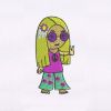 Peace Promoting Hippie Young Girl Embroidery Design