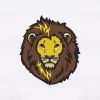 Brown Mane Ferocious Lion Embroidery Design