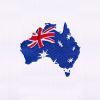 Flag Adorned onto Map of Australia Embroidery Design