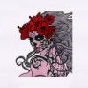 Flower and Tattoo Adorned Woman Embroidery Design