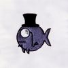 Monocle & Top Hat Style Fish Embroidery Design