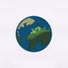 Globe Encasing Planet Earth Embroidery Design