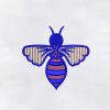 Colorful Bee Machine Embroidery Design