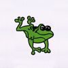 Happily Croaking and Leaping Frog Embroidery Design