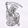Dangerous Skeletal Grim Reaper Embroidery Design