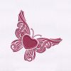 Heart Centric Stylish Butterfly Embroidery Design