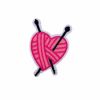 Pink Knitting Badge