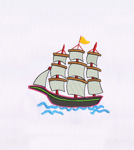 High Sailing Old Ship Applique Embroidery Design – DigitEMB