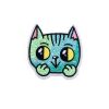 Green Kitty Cat Face Patch