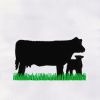 Cow Cattle Embroidery Design | Farm Animal PES Embroidery File | Cow Calf DST File | Angus Cow Machine Embroidery File