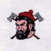 Bearded Man with Axe Machine Embroidery Design