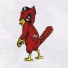 Annoyed Red Bird Embroidery Design