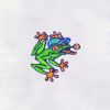 Playful Frog Machine Embroidery Design