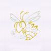Fired-Up Female Honey Bee Embroidery Design
