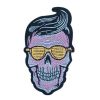 Purple Hipster Large Skull Patch