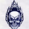 Fire Skull Machine Embroidery Design