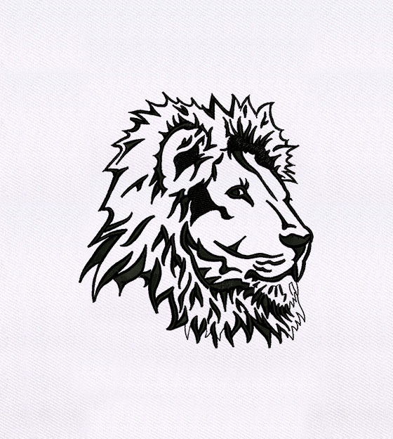 Exquisite Black Lined Majestic Lion Embroidery Design DigitEMB