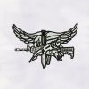 Eagle with Weapon Logo Embroidery Design