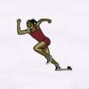 Spiritedly Sprinting Female Athlete Embroidery Design