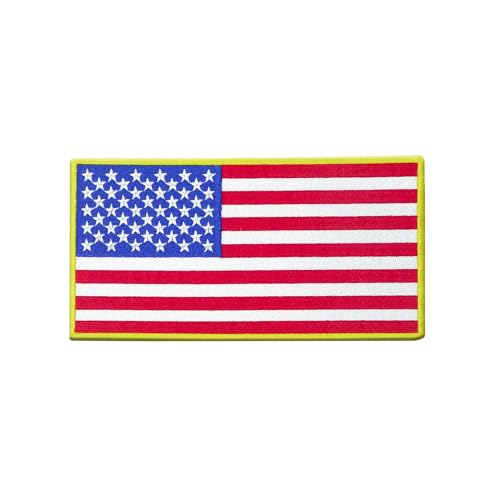DigitEMB American Parent Flag Embroidered Patches Iron On Sew On USA Flag