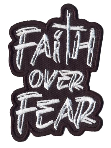 DigitEMB Faith Over Fear Iron On Patch Christian Patches for Clothes