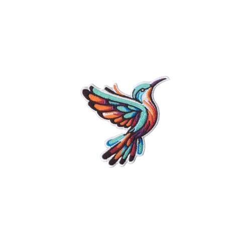 DigitEMB Hummingbird Iron On Patch - Embroidered Bird Nature Applique