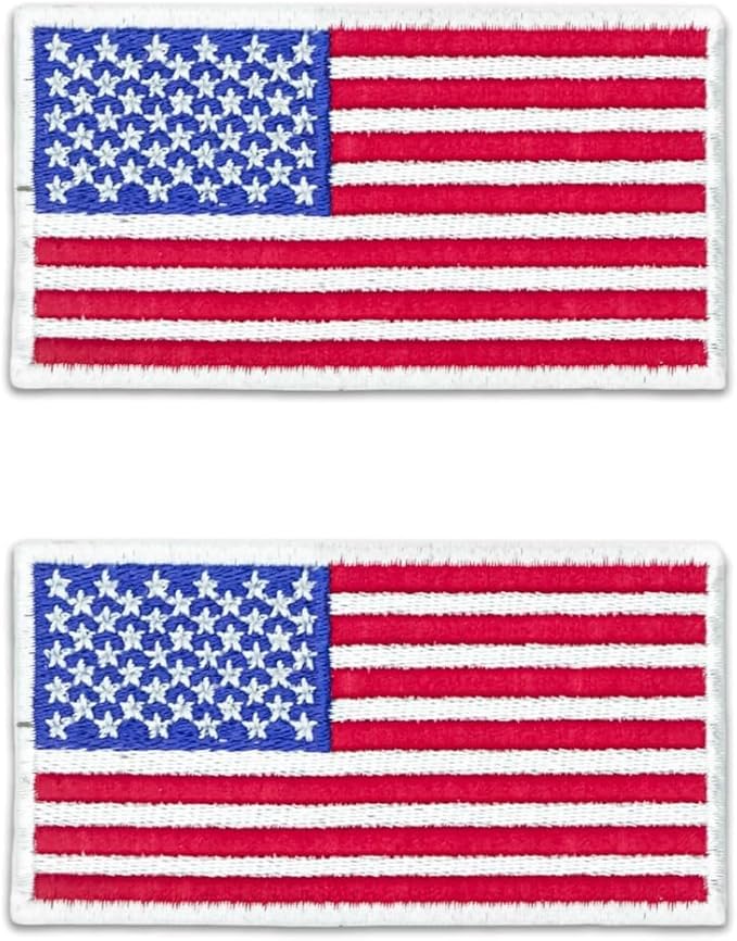 DigitEMB American Flag Iron On Patch Set, 2 Pack, 3 x 1.66, 1.5 x 1 in