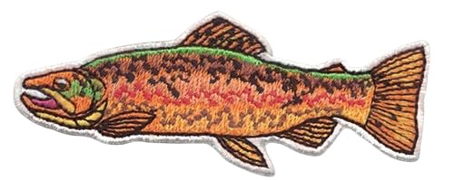 DigitEMB Trout Fish Embroidered Hook & Loop Patch Fishing Applique
