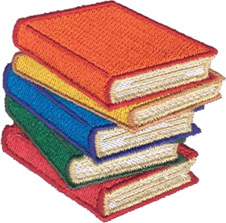 DigitEMB Book Patch Iron On - Stacked Books Patches for Backpacks
