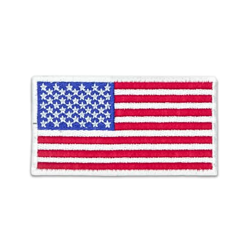 DigitEMB Small American Flag Patch Hook & Loop White Border 1.5x1 USA