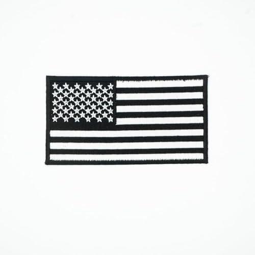 DigitEMB USA Flag Patch with Black Border 5x2 Inch Tactical Embroidered Patriotic Morale Patch Hook & Loop Backing Decorative Badge for Hats, Jackets, Backpacks, Vests & Gear