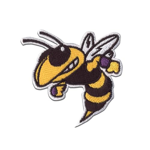 DigitEMB Hornet Iron On Patch, Embroidered Bee Mascot Applique Jackets